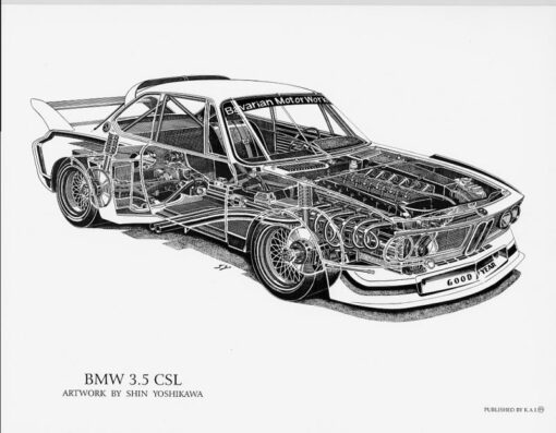 BMW 3.5 CSL Cutaway 8.5 X 11