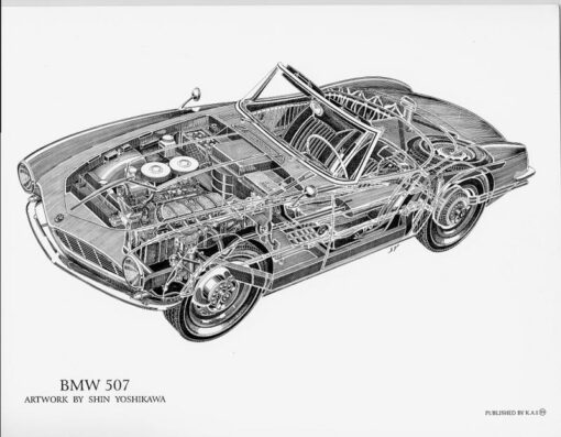 BMW 507 Cutaway 8.5 X 11
