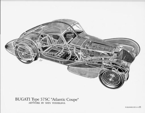 Bugatti Type 57SC Atlantic Coupe Cutaway 8.5 X 11