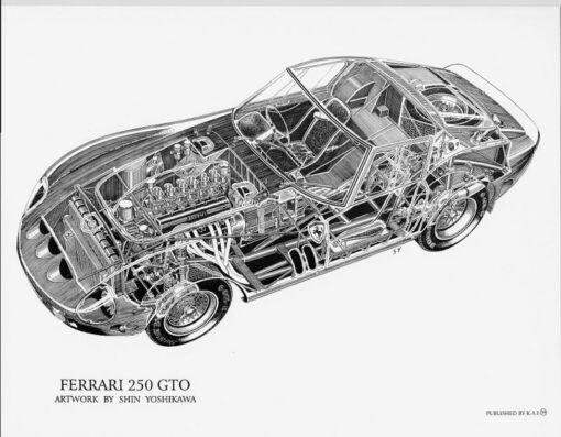 Ferrari 250 GTO Cutaway 8.5 X 11