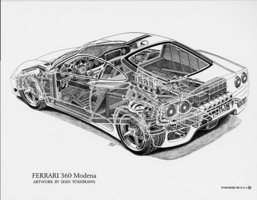 Ferrari 360  Modena Cutaway 8.5 X 11