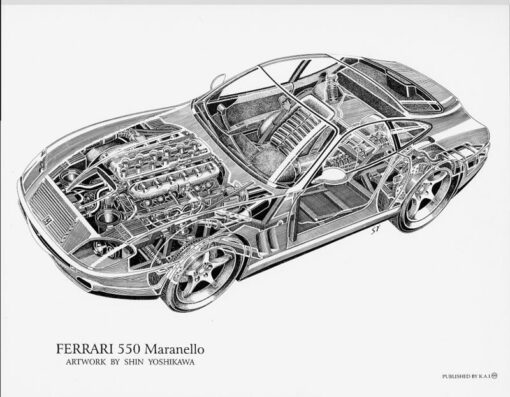 Ferrari 550 Maranello Cutaway 8.5 X 11