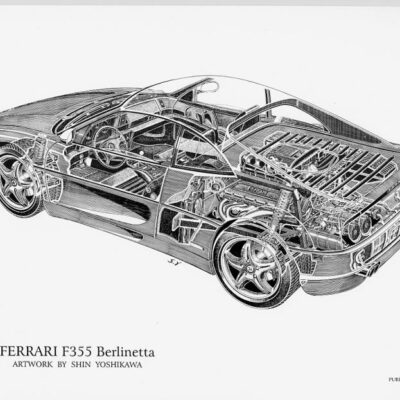 Ferrari F355 Berlinetta Cutaway 8.5 X 11