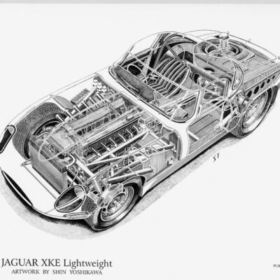 Jaguar XKE Lightweight Cutaway Drawing