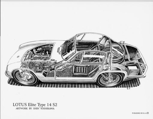 Lotus Elite Type 14 S2 Cutaway 8.5 X 11