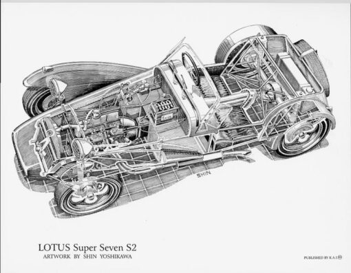 Lotus Super Seven S2 Cutaway 16 X 24