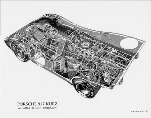 Porsche 917 KURZ Cutaway  16 X 24
