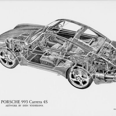 Porsche 993 Carrera 4S Cutaway 8.5 X 11