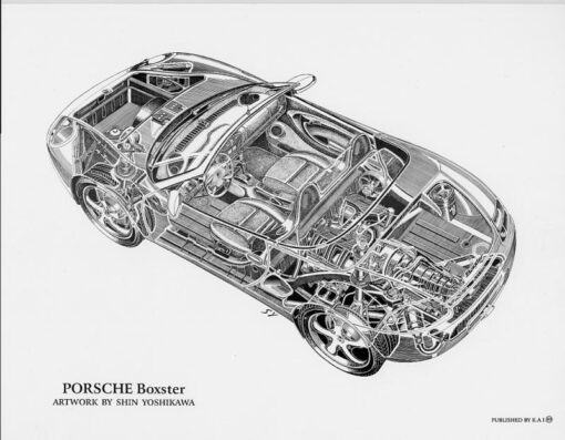Porsche Boxster Cutaway 8.5 X 11