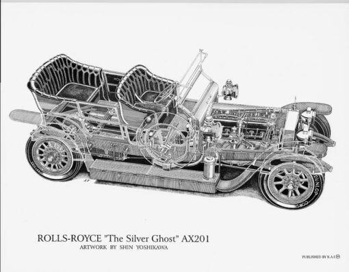 Rolls Royce Silver Ghost Cutaway 8.5 X 11