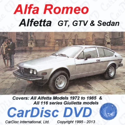 Alfa Romeo Alfetta GT, GTV, and Sedan 1972-1985 CD