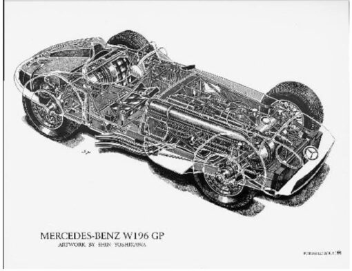 Mercedes Benz W196 GP Cutaway 8.5 X 11