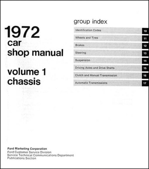 1972 Ford Cars factory shop manual - 5 volume set - Image 6