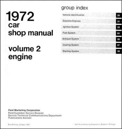 1972 Ford Cars factory shop manual - 5 volume set - Image 5