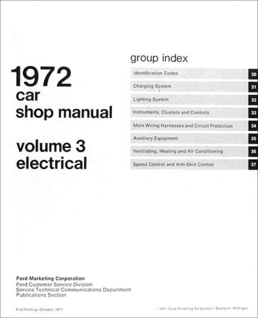 1972 Ford Cars factory shop manual - 5 volume set - Image 4