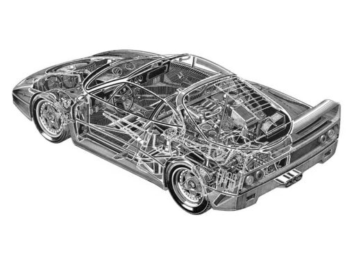 Ferrari F40 Cutaway 8 1/2 X 11